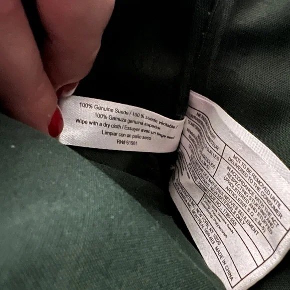 Green Suede Shoulder Bag | Y2K Silver | Soft Suede Leather - Picture 6 of 7